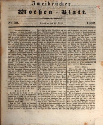 Zweibrücker Wochenblatt Samstag 28. Juli 1832