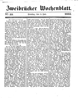 Zweibrücker Wochenblatt Dienstag 9. Juli 1833