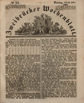 Zweibrücker Wochenblatt Dienstag 18. Februar 1834