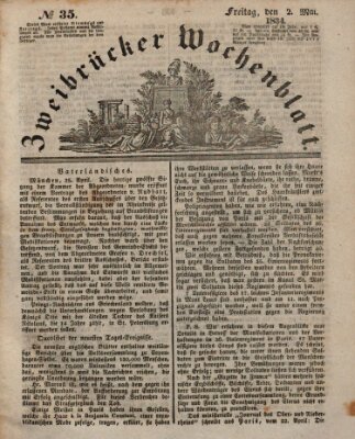 Zweibrücker Wochenblatt Freitag 2. Mai 1834