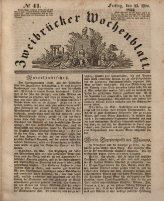 Zweibrücker Wochenblatt Freitag 23. Mai 1834