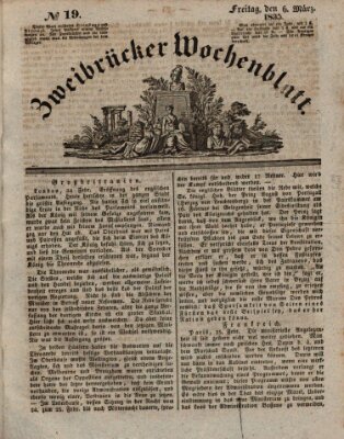 Zweibrücker Wochenblatt Freitag 6. März 1835