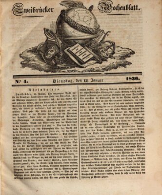 Zweibrücker Wochenblatt Dienstag 12. Januar 1836