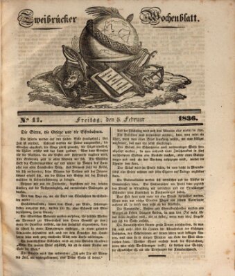 Zweibrücker Wochenblatt Freitag 5. Februar 1836