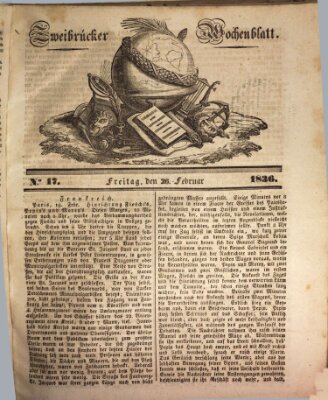 Zweibrücker Wochenblatt Freitag 26. Februar 1836