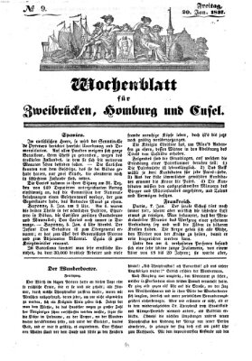 Wochenblatt für Zweibrücken, Homburg und Cusel (Zweibrücker Wochenblatt) Freitag 20. Januar 1837
