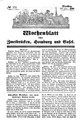 Wochenblatt für Zweibrücken, Homburg und Cusel (Zweibrücker Wochenblatt) Dienstag 26. Dezember 1837