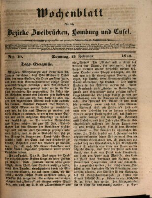 Wochenblatt für die Bezirke Zweibrücken, Homburg und Cusel (Zweibrücker Wochenblatt) Sonntag 13. Februar 1842