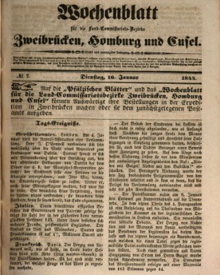 Wochenblatt für die Land-Commissariats-Bezirke Zweibrücken, Homburg und Cusel (Zweibrücker Wochenblatt) Dienstag 16. Januar 1844