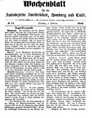 Wochenblatt für die Amtsbezirke Zweibrücken, Homburg und Cusel (Zweibrücker Wochenblatt)