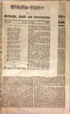 Wochenblatt für den Königlich-Bayerischen Gerichtsbezirk Zweibrücken (Zweibrücker Wochenblatt) Sonntag 28. Oktober 1849