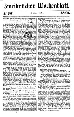 Zweibrücker Wochenblatt Sonntag 19. Juni 1853