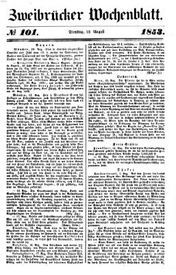 Zweibrücker Wochenblatt Dienstag 23. August 1853