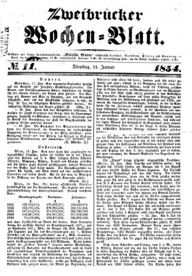 Zweibrücker Wochenblatt Dienstag 24. Januar 1854