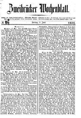 Zweibrücker Wochenblatt Freitag 2. Juni 1854
