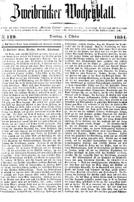 Zweibrücker Wochenblatt Dienstag 3. Oktober 1854