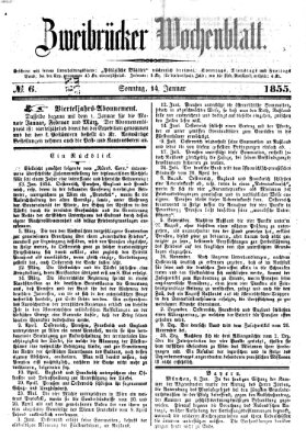 Zweibrücker Wochenblatt Sonntag 14. Januar 1855