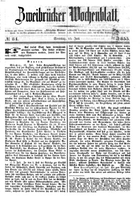 Zweibrücker Wochenblatt Sonntag 15. Juli 1855