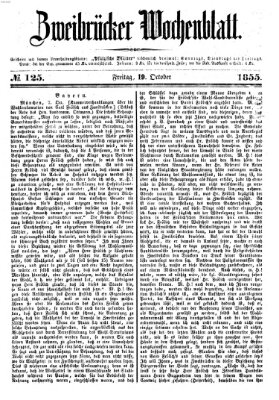Zweibrücker Wochenblatt Freitag 19. Oktober 1855
