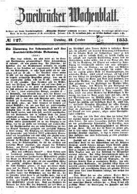 Zweibrücker Wochenblatt Dienstag 23. Oktober 1855