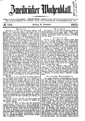Zweibrücker Wochenblatt Freitag 2. November 1855