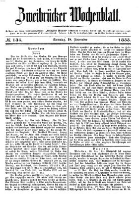 Zweibrücker Wochenblatt Sonntag 18. November 1855