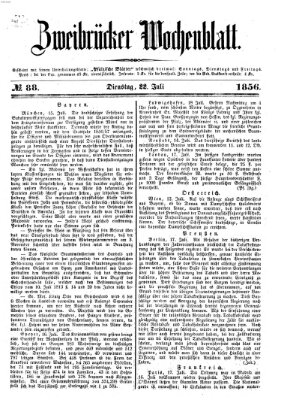 Zweibrücker Wochenblatt Dienstag 22. Juli 1856