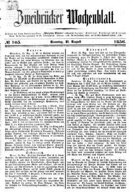 Zweibrücker Wochenblatt Sonntag 31. August 1856