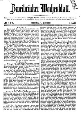 Zweibrücker Wochenblatt Sonntag 7. Dezember 1856