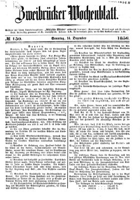 Zweibrücker Wochenblatt Sonntag 14. Dezember 1856
