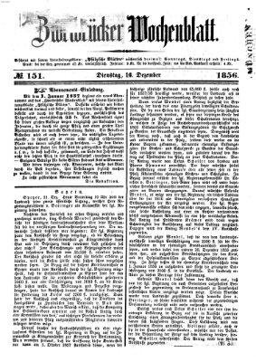 Zweibrücker Wochenblatt Dienstag 16. Dezember 1856