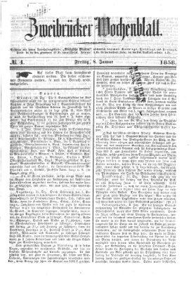Zweibrücker Wochenblatt Freitag 8. Januar 1858