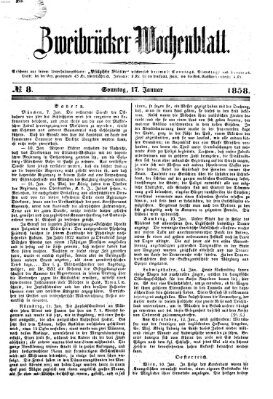 Zweibrücker Wochenblatt Sonntag 17. Januar 1858