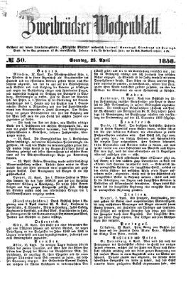 Zweibrücker Wochenblatt Sonntag 25. April 1858