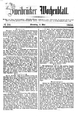 Zweibrücker Wochenblatt Dienstag 4. Mai 1858