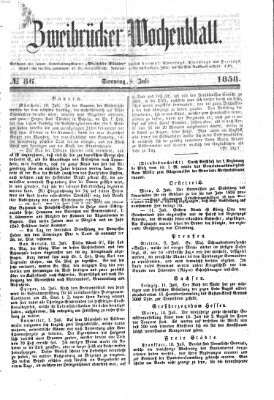Zweibrücker Wochenblatt Sonntag 18. Juli 1858