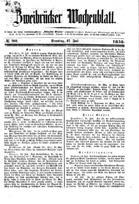 Zweibrücker Wochenblatt Dienstag 27. Juli 1858