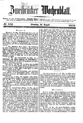 Zweibrücker Wochenblatt Dienstag 24. August 1858