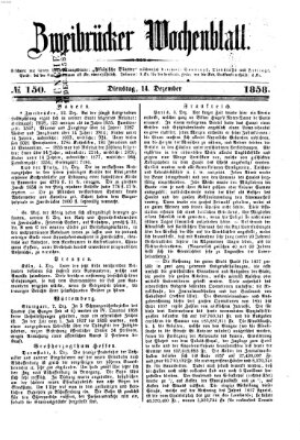 Zweibrücker Wochenblatt Dienstag 14. Dezember 1858