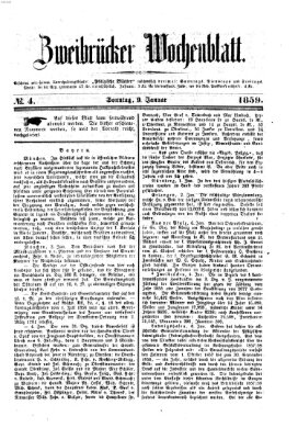 Zweibrücker Wochenblatt Sonntag 9. Januar 1859