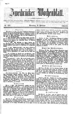 Zweibrücker Wochenblatt Sonntag 6. Februar 1859