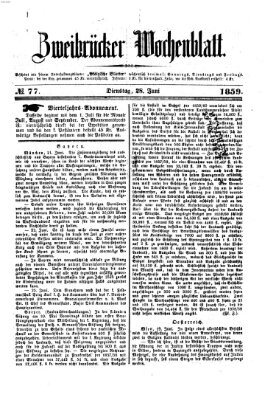 Zweibrücker Wochenblatt Dienstag 28. Juni 1859