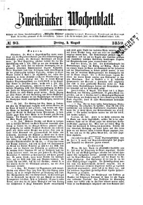 Zweibrücker Wochenblatt Freitag 5. August 1859