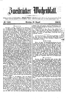 Zweibrücker Wochenblatt Sonntag 21. August 1859