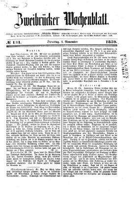 Zweibrücker Wochenblatt Dienstag 1. November 1859