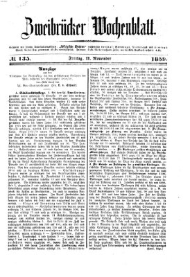 Zweibrücker Wochenblatt Freitag 11. November 1859
