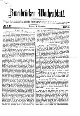 Zweibrücker Wochenblatt Freitag 9. Dezember 1859
