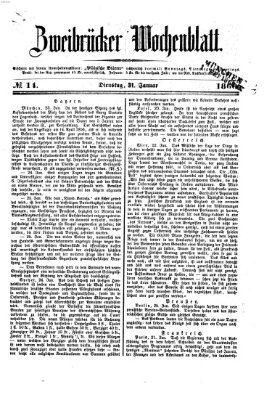 Zweibrücker Wochenblatt Dienstag 31. Januar 1860