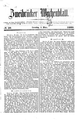 Zweibrücker Wochenblatt Sonntag 4. März 1860
