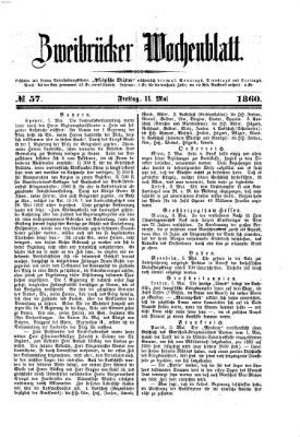 Zweibrücker Wochenblatt Freitag 11. Mai 1860